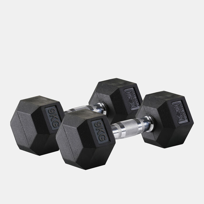 Hex Rubber Dumbbell - 9kg