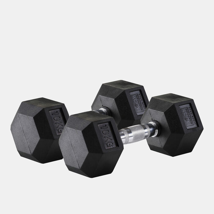 Hex Rubber Dumbbell - 10Kg (1 Pair)