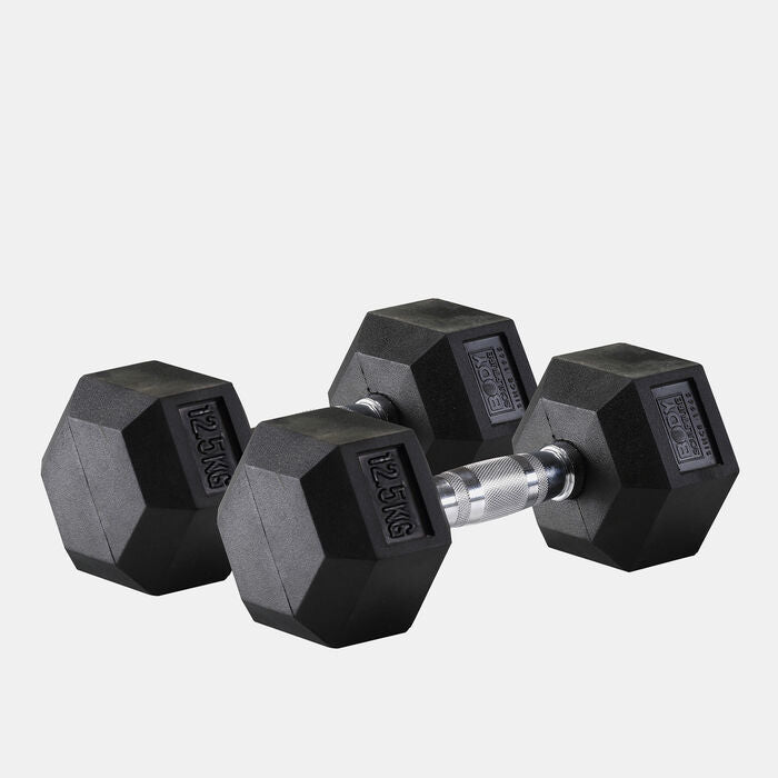 Hex Rubber Dumbbell - 12.5Kg (1 Pair)