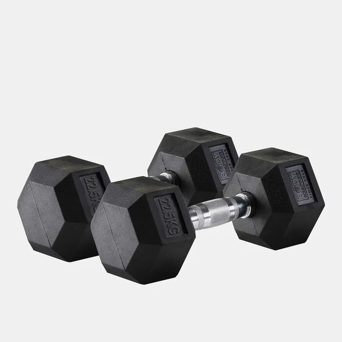 Hex Rubber Dumbbell - 22.5Kg (1 Pair)