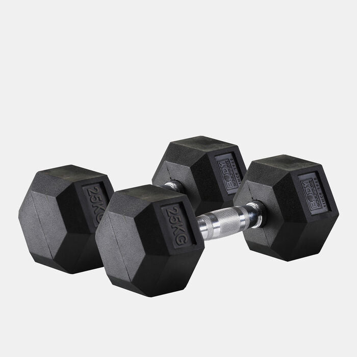 Hex Rubber Dumbbell - 25Kg (1 Pair)